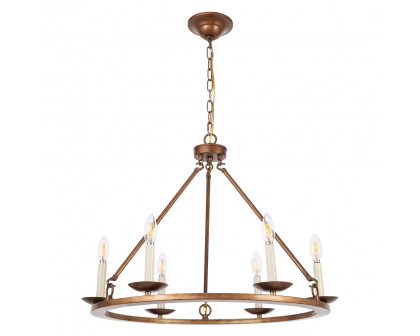 Elegant Maine 6-Light Chandelier - Gold, L 26" (LD6010D26G)