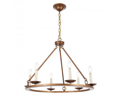 Elegant Maine 6-Light Chandelier - Gold, L 26" (LD6010D26G)