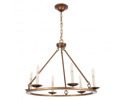 Elegant Maine 6-Light Chandelier - Gold, L 26" (LD6010D26G)