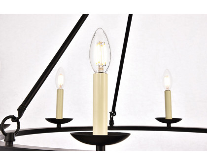 Elegant Maine 6-Light Chandelier - Black, L 32" (LD6010D32BK)