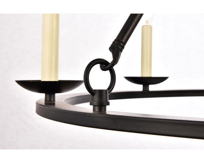 Elegant Maine 6-Light Chandelier - Black, L 32" (LD6010D32BK)