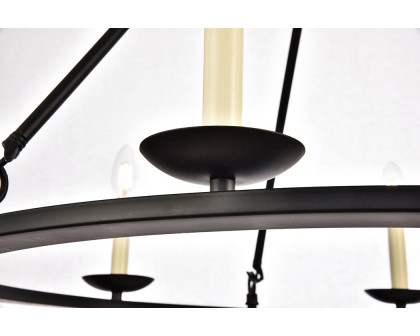 Elegant Maine 6-Light Chandelier - Black, L 32" (LD6010D32BK)