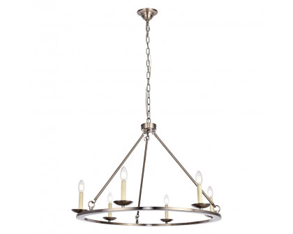 Elegant Maine 6-Light Chandelier - Burnished Nickel, L 32" (LD6010D32BN)