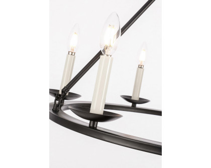 Elegant Maine 6-Light Chandelier - Black, L 36" (LD6010D36BK)