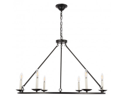 Elegant Maine 6-Light Chandelier - Black, L 36" (LD6010D36BK)