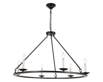 Elegant Maine 6-Light Chandelier - Black, L 36" (LD6010D36BK)