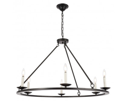 Elegant Maine 6-Light Chandelier - Black, L 36" (LD6010D36BK)