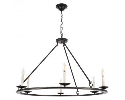 Elegant Maine 6-Light Chandelier - Black, L 36" (LD6010D36BK)