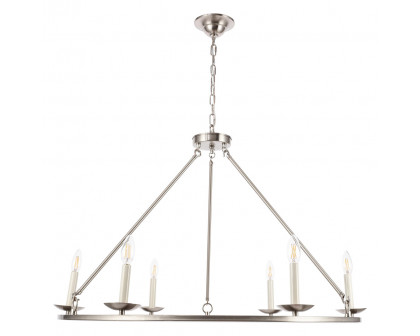 Elegant Maine 6-Light Chandelier - Burnished Nickel, L 36" (LD6010D36BN)