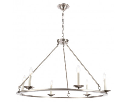 Elegant Maine 6-Light Chandelier - Burnished Nickel, L 36" (LD6010D36BN)