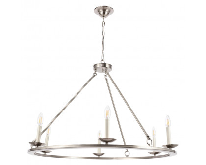 Elegant Maine 6-Light Chandelier - Burnished Nickel, L 36" (LD6010D36BN)