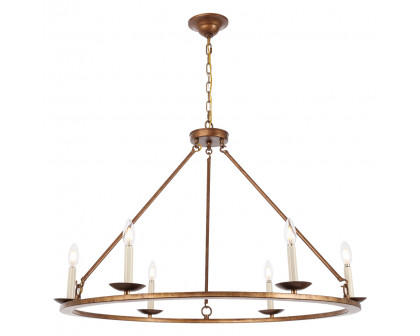 Elegant Maine 6-Light Chandelier - Gold, L 36" (LD6010D36G)