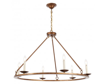 Elegant Maine 6-Light Chandelier - Gold, L 36" (LD6010D36G)