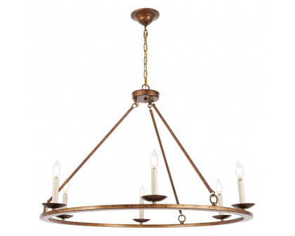 Elegant Maine 6-Light Chandelier - Gold, L 36" (LD6010D36G)