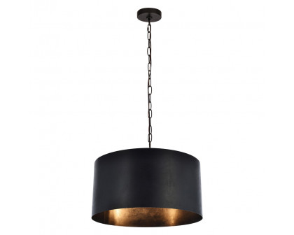 Elegant Miro 1-Light Pendant - Black, L 20" (LD6015D20BK)