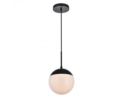 Elegant Pendant Light - Black/Glass Matte, L 8" (LD6026)