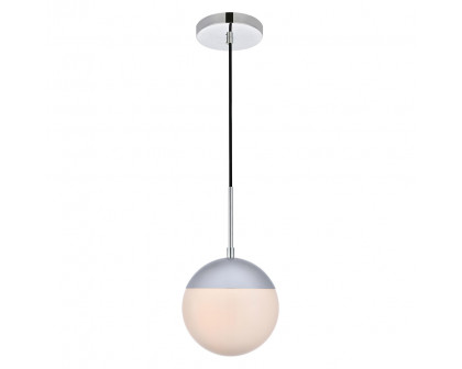 Elegant Pendant Light - Chrome/Glass Matte, L 8" (LD6028)