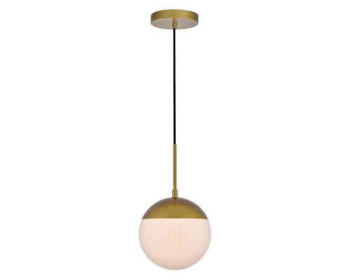 Elegant Pendant Light - Brass/Glass Matte, L 8" (LD6030BR)