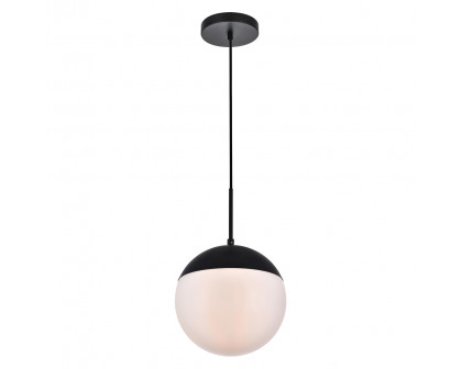 Elegant Pendant Light - Black/Glass Matte, L 10" (LD6032BK)