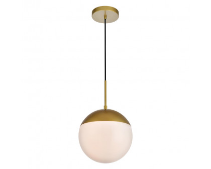 Elegant Pendant Light - Brass/Glass Matte, L 10" (LD6036BR)