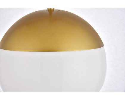 Elegant Pendant Light - Brass/Glass Matte, L 10" (LD6036BR)