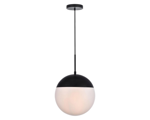 Elegant Pendant Light - Black/Glass Matte, L 12" (LD6038BK)