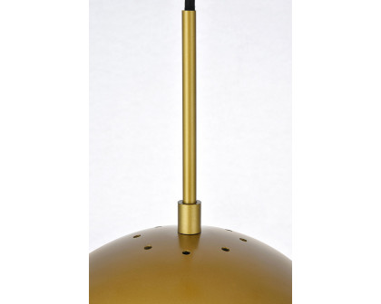 Elegant Pendant Light - Brass/Glass Matte, L 12" (LD6042BR)