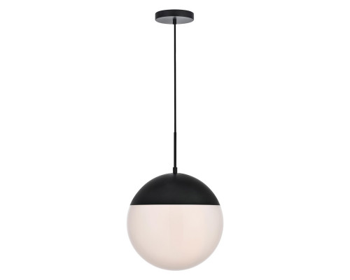 Elegant Pendant Light - Black/Glass Matte, L 14" (LD6044BK)