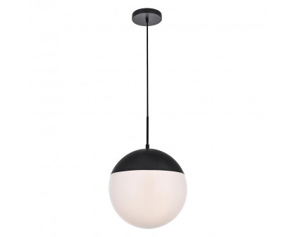 Elegant Pendant Light - Black/Glass Matte, L 14" (LD6044BK)