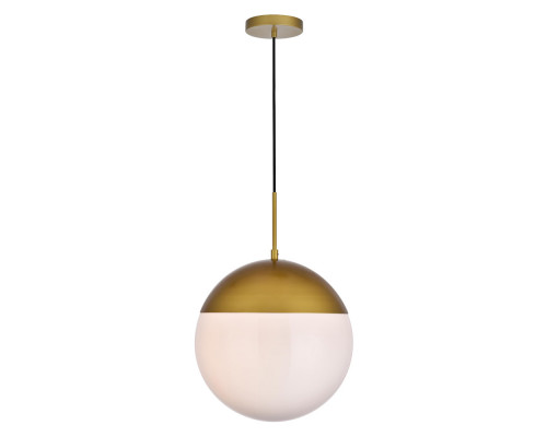 Elegant Pendant Light - Brass/Glass Matte, L 14" (LD6048BR)