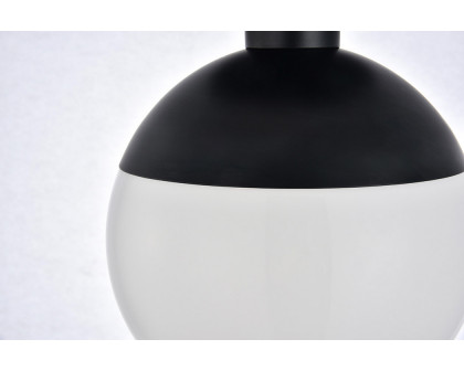 Elegant Flush Mount Light - Black/Glass Matte, L 8" (LD6050BK)