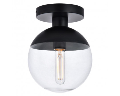 Elegant Flush Mount Light - Black, L 8" (LD6051BK)