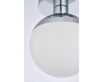 Elegant Flush Mount Light - Chrome/Glass Matte, L 8" (LD6052C)