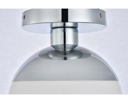 Elegant Flush Mount Light - Chrome/Glass Matte, L 8" (LD6052C)