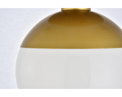 Elegant Flush Mount Light - Brass/Glass Matte, L 8" (LD6054BR)