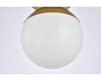 Elegant Flush Mount Light - Brass/Glass Matte, L 8" (LD6054BR)