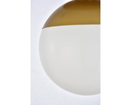 Elegant Flush Mount Light - Brass/Glass Matte, L 8" (LD6054BR)