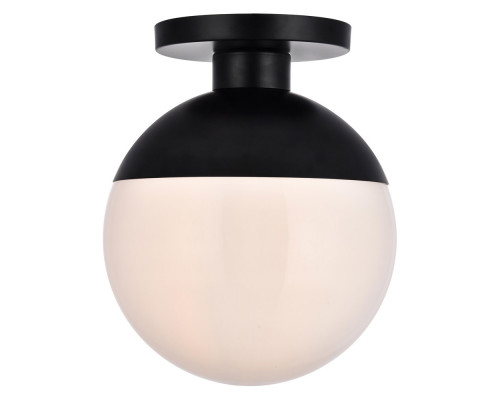 Elegant Flush Mount Light - Black/Glass Matte, L 12" (LD6056BK)