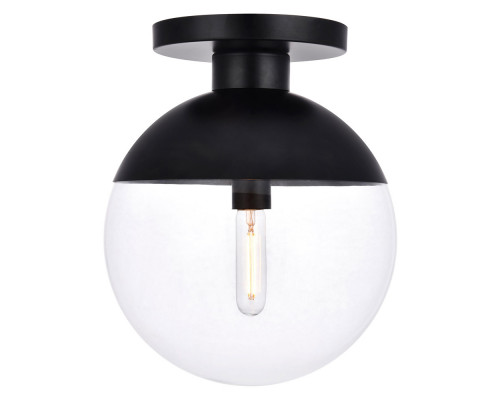 Elegant Flush Mount Light - Black, L 12" (LD6057BK)