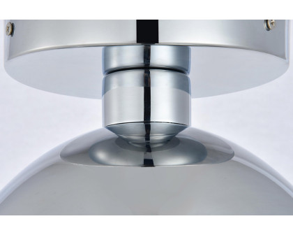 Elegant Flush Mount Light - Chrome/Glass Matte, L 12" (LD6058C)