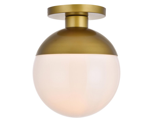 Elegant Flush Mount Light - Brass/Glass Matte, L 12" (LD6060BR)