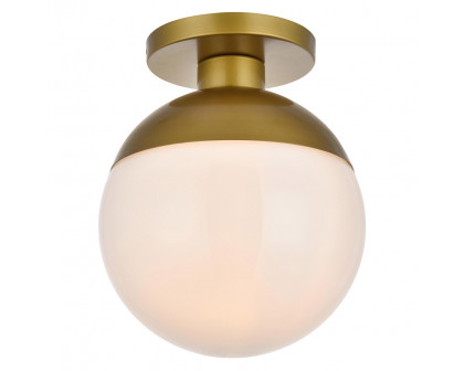 Elegant Flush Mount Light - Brass/Glass Matte, L 12" (LD6060BR)