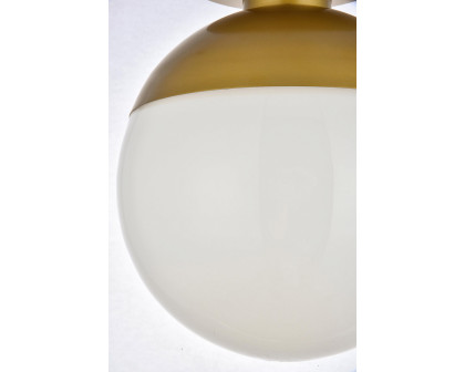 Elegant Flush Mount Light - Brass/Glass Matte, L 12" (LD6060BR)