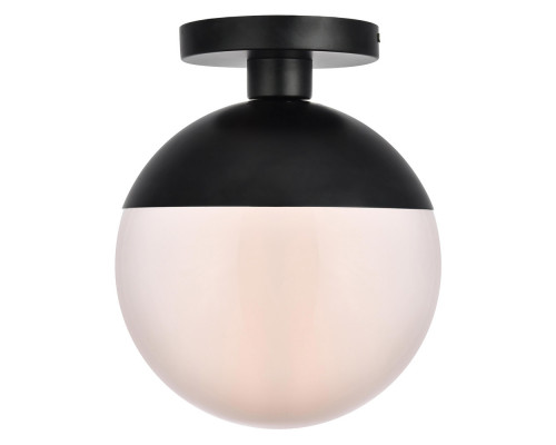 Elegant Flush Mount Light - Black/Glass Matte, L 10" (LD6062BK)