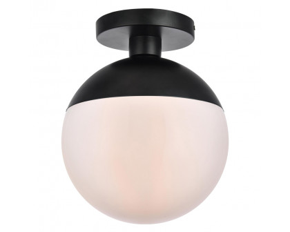 Elegant Flush Mount Light - Black/Glass Matte, L 10" (LD6062BK)