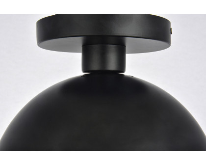 Elegant Flush Mount Light - Black/Glass Matte, L 10" (LD6062BK)