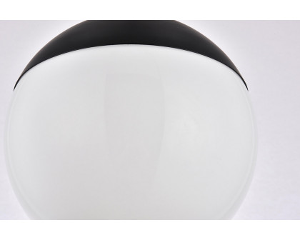 Elegant Flush Mount Light - Black/Glass Matte, L 10" (LD6062BK)