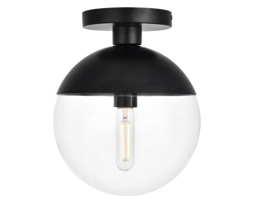 Elegant Flush Mount Light - Black, L 10" (LD6063BK)