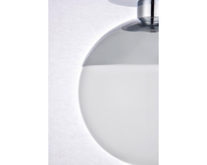 Elegant Flush Mount Light - Chrome/Glass Matte, L 10" (LD6064C)