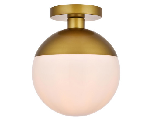 Elegant Flush Mount Light - Brass/Glass Matte, L 10" (LD6066BR)